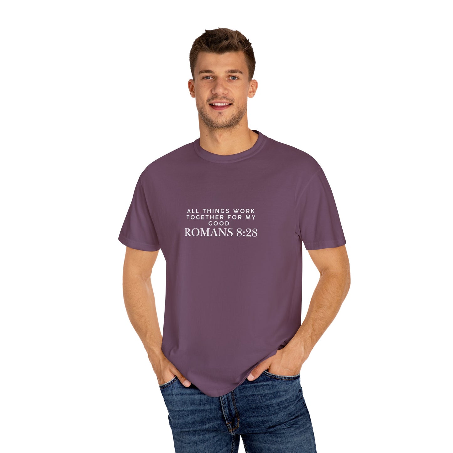 Garment-Dyed T-Shirt with Inspirational Bible Verse, Scripture Tee, Faith-Based Apparel, Gift for Christians, Casual Wear, Everyday Wear