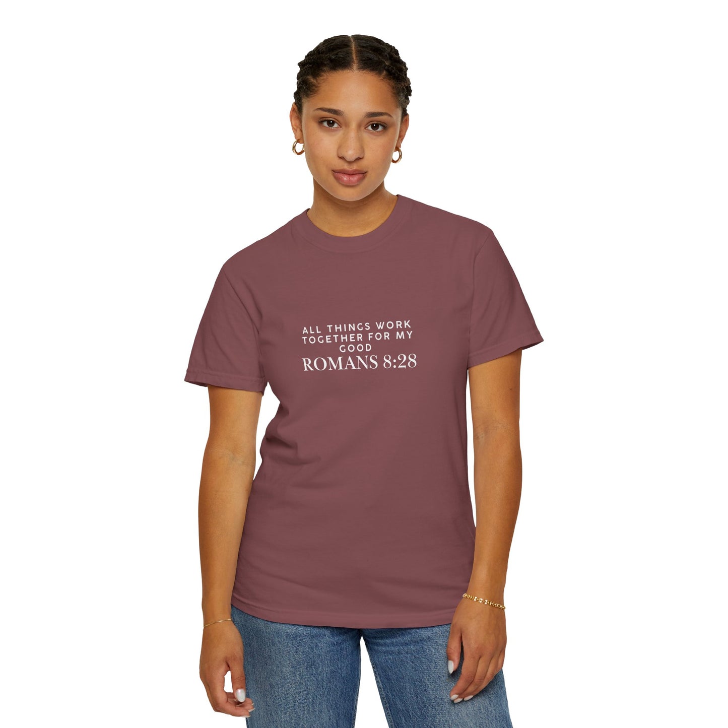 Garment-Dyed T-Shirt with Inspirational Bible Verse, Scripture Tee, Faith-Based Apparel, Gift for Christians, Casual Wear, Everyday Wear