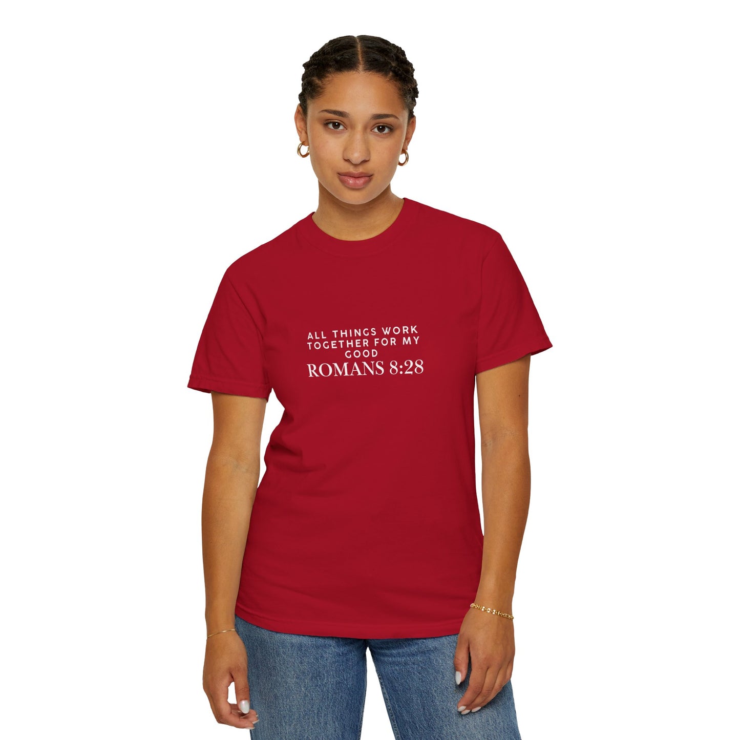 Garment-Dyed T-Shirt with Inspirational Bible Verse, Scripture Tee, Faith-Based Apparel, Gift for Christians, Casual Wear, Everyday Wear