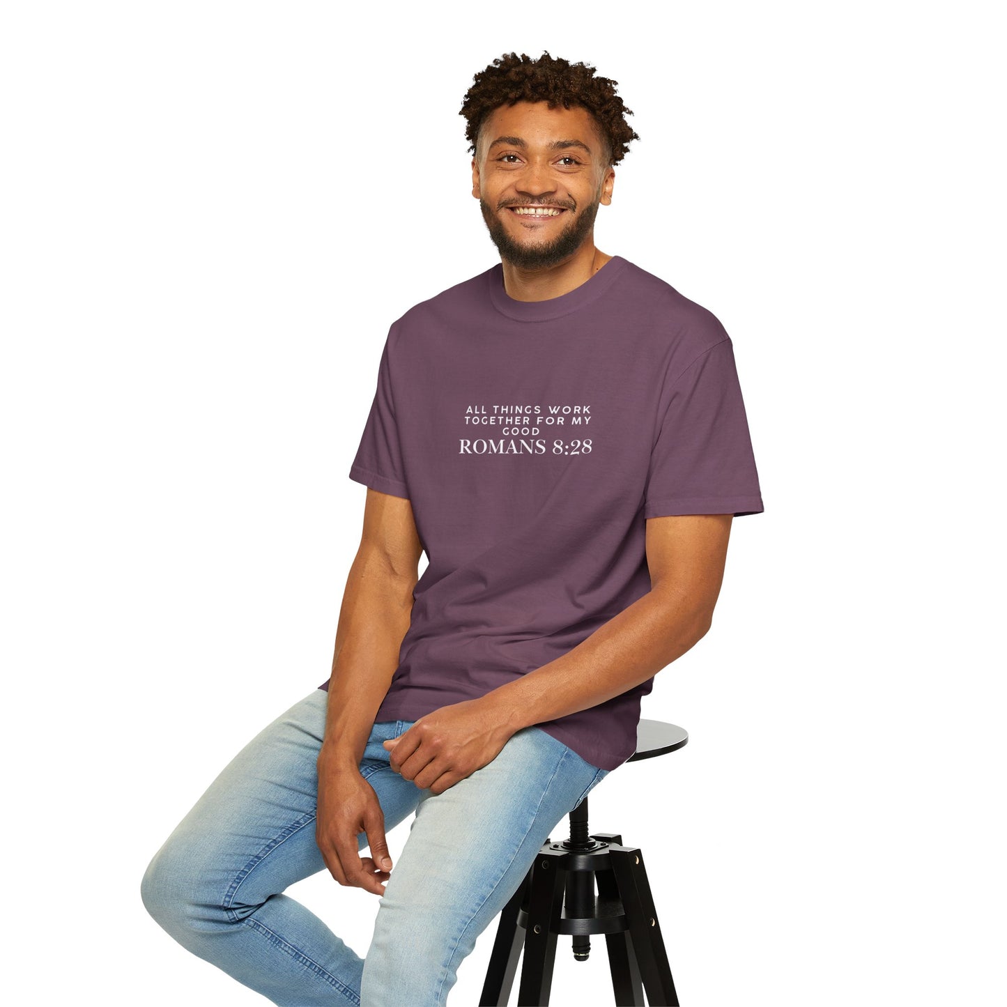 Garment-Dyed T-Shirt with Inspirational Bible Verse, Scripture Tee, Faith-Based Apparel, Gift for Christians, Casual Wear, Everyday Wear