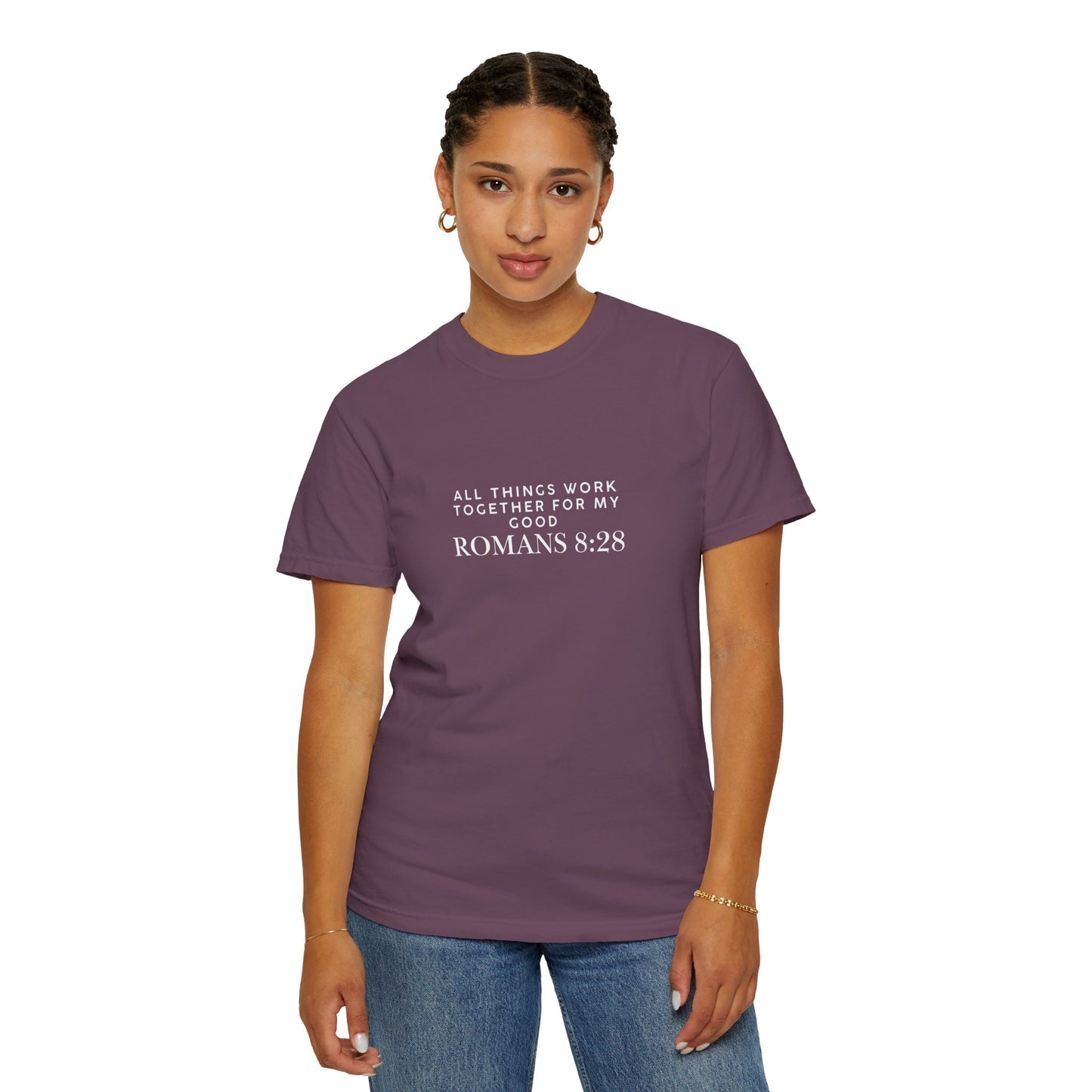 Garment-Dyed T-Shirt with Inspirational Bible Verse, Scripture Tee, Faith-Based Apparel, Gift for Christians, Casual Wear, Everyday Wear