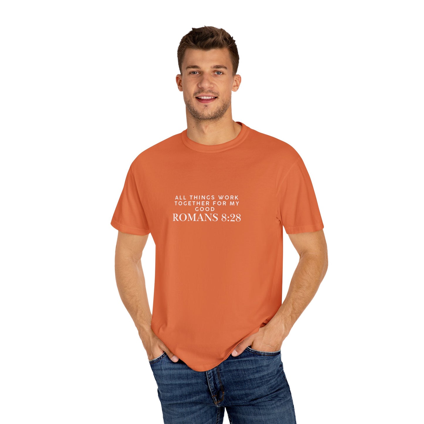 Garment-Dyed T-Shirt with Inspirational Bible Verse, Scripture Tee, Faith-Based Apparel, Gift for Christians, Casual Wear, Everyday Wear