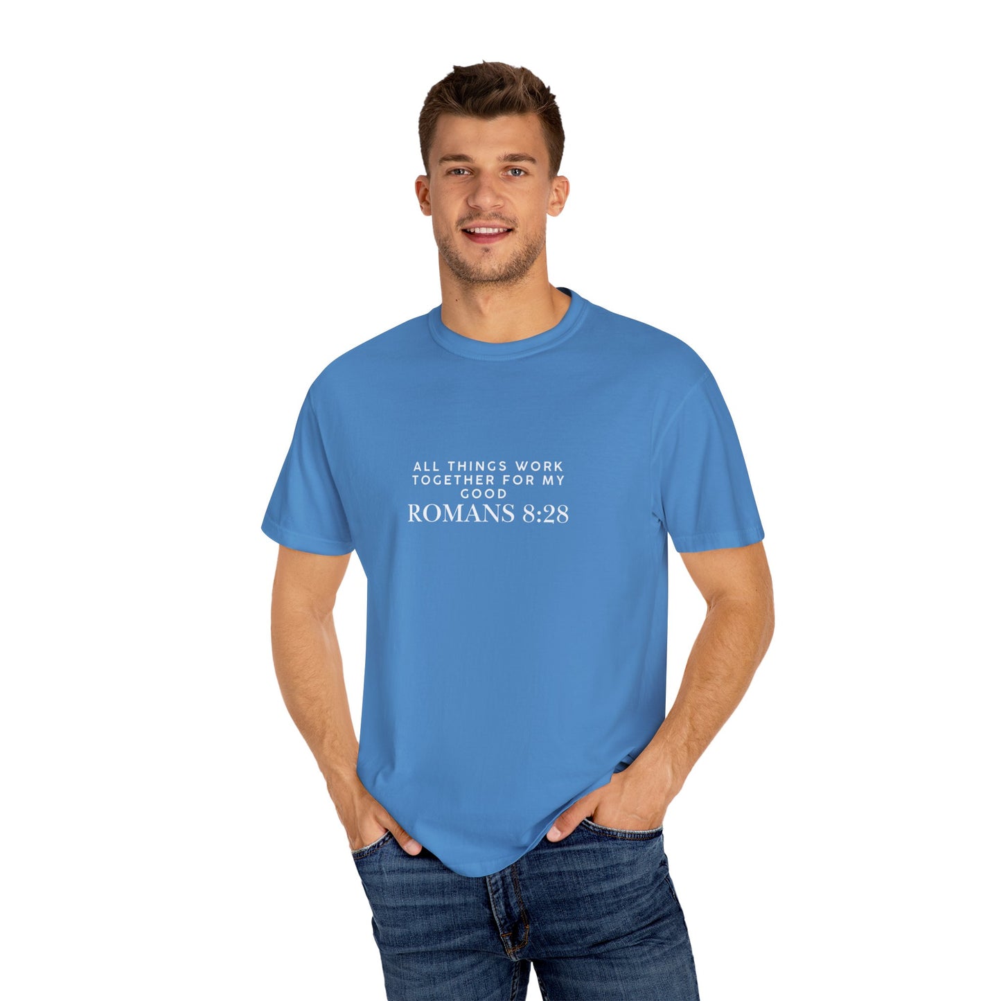 Garment-Dyed T-Shirt with Inspirational Bible Verse, Scripture Tee, Faith-Based Apparel, Gift for Christians, Casual Wear, Everyday Wear