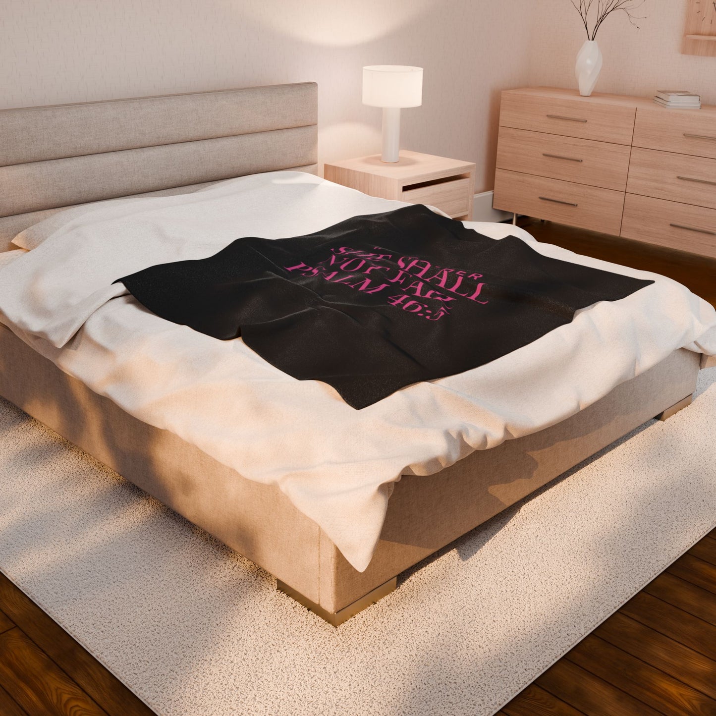 Inspirational Velveteen Plush Blanket - God Is Within Her, Cozy Throw for Home, Warm Gift, Spiritual Decor, Comforting Blanket