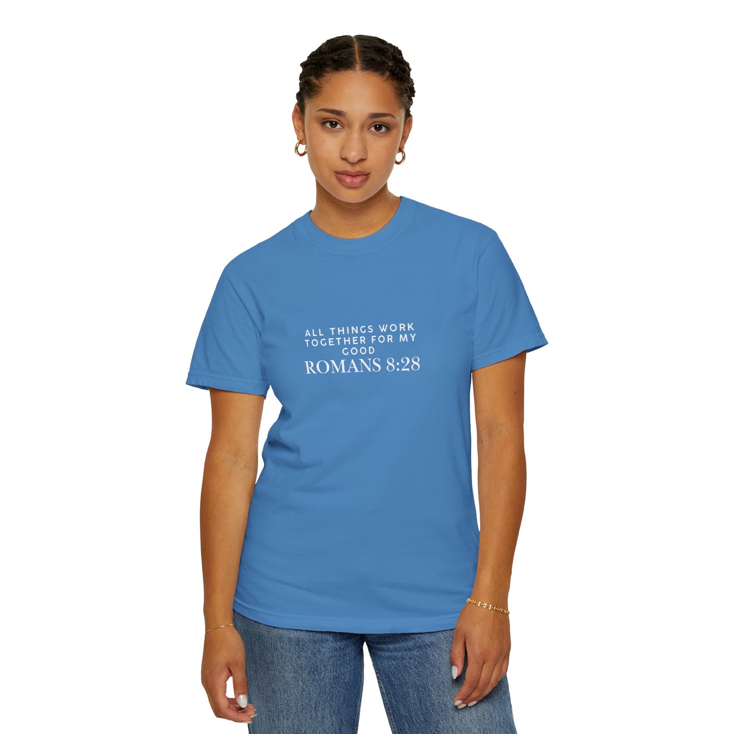 Garment-Dyed T-Shirt with Inspirational Bible Verse, Scripture Tee, Faith-Based Apparel, Gift for Christians, Casual Wear, Everyday Wear