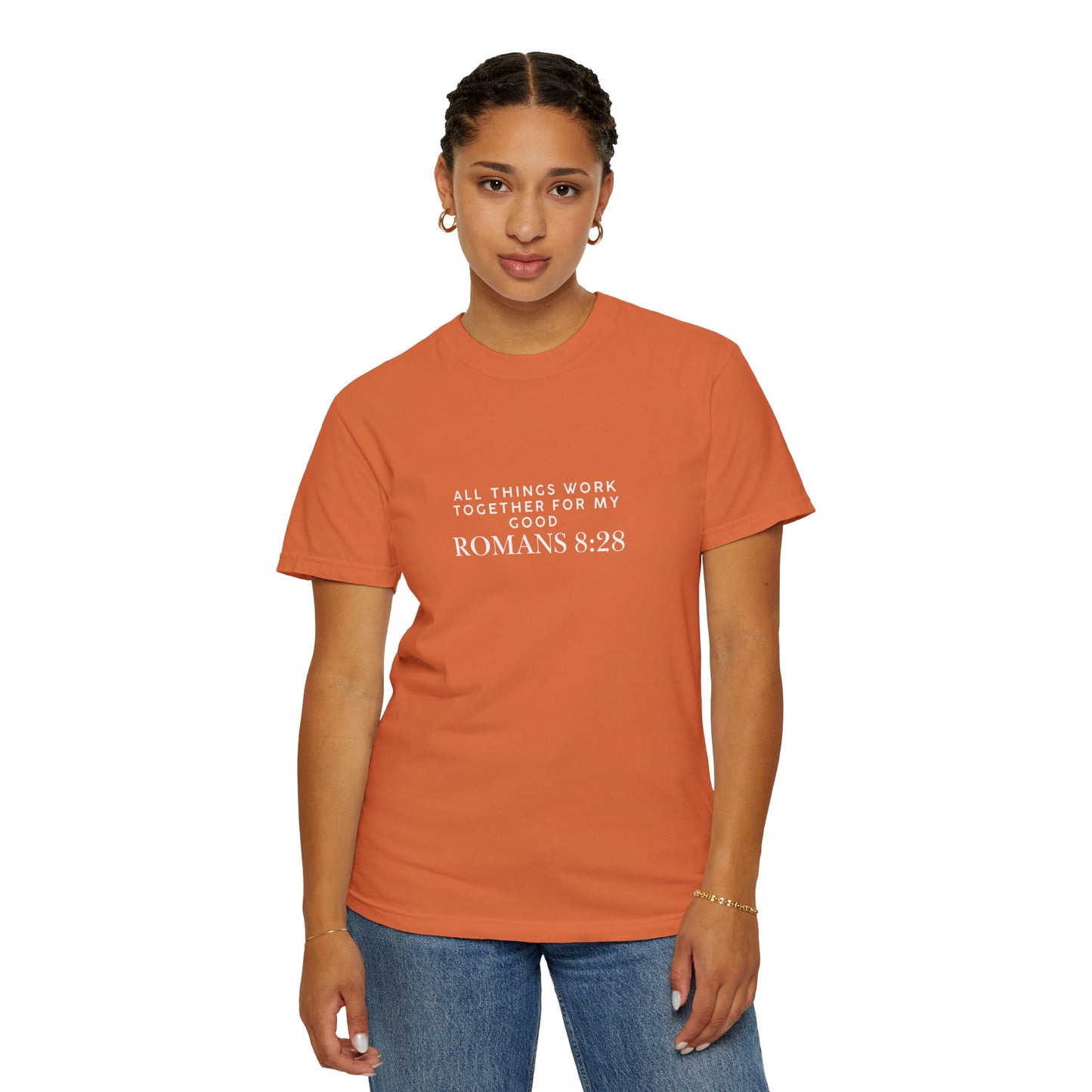 Garment-Dyed T-Shirt with Inspirational Bible Verse, Scripture Tee, Faith-Based Apparel, Gift for Christians, Casual Wear, Everyday Wear