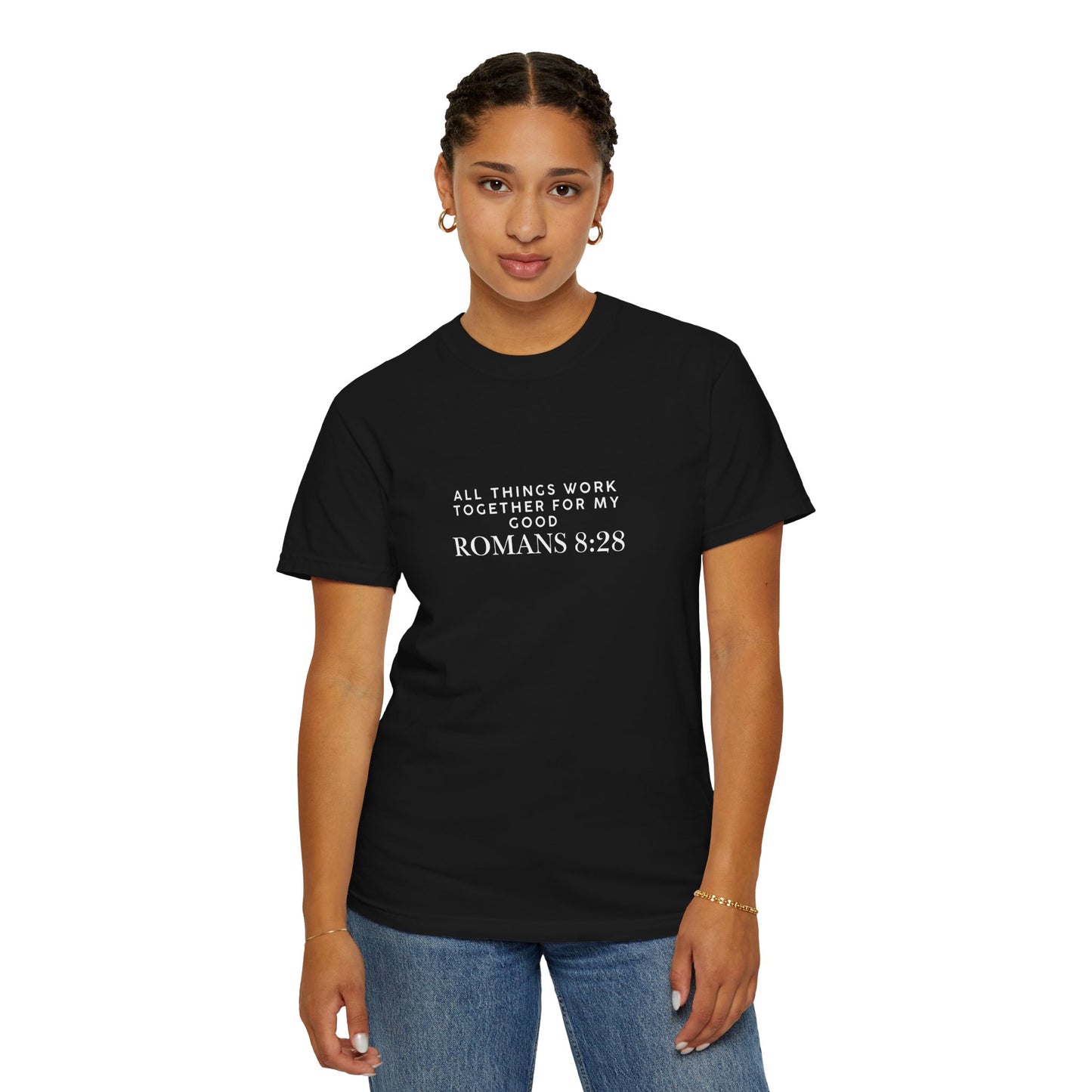 Garment-Dyed T-Shirt with Inspirational Bible Verse, Scripture Tee, Faith-Based Apparel, Gift for Christians, Casual Wear, Everyday Wear